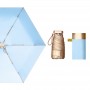 Мини зонт женский складной с защитой от солнца (UV) и от дождя, компактный, складной, диаметр купола 86 см, цвет: верх-золотой, низ-голубой