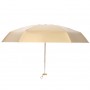 Мини зонт женский складной с защитой от солнца (UV) и от дождя, компактный, складной, диаметр купола 86 см, цвет: верх-золотой, низ-голубой