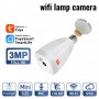 Беспроводная камера видеонаблюдения wifi tuya, CAMERA LAMP E27 WIFI IP66 3МП 360°