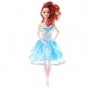 Кукла шарнирная с 2 платьями и аксессуарами (расческа, колье или заколка) в коробке, 30 см, платье голубое