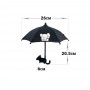 Зонтик для куклы и телефона, диаметр купола 26см, с держателем-присоской, цвет черный