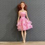Кукла шарнирная с 2 платьями и аксессуарами (расческа, колье или заколка) в коробке, 30 см, платье светло-розовое
