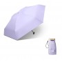 Мини зонт женский складной с защитой от солнца (UV) и от дождя, компактный, складной, диаметр купола 90 см, цвет: верх-сиреневый, низ-черный