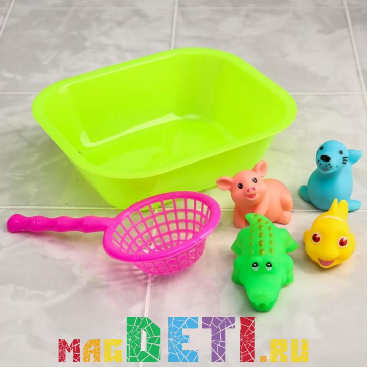 Набор для игры в ванне «Морские забавы», 6 предметов, цвета МИКС