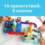 Детский интерактивный развивающий Трек "Автомобильное приключение" с механическим управлением, двойной, 14 препятствий, в коробке