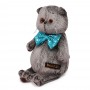 Мягкая игрушка "Кот Басик в галстуке-бабочке в пайетках", 19 см