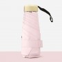 Мини зонт женский складной с защитой от солнца (UV) и от дождя, компактный, складной, диаметр купола 90 см, цвет: верх-розовый, низ-черный