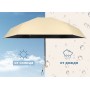 Мини зонт женский складной с защитой от солнца (UV) и от дождя, компактный, складной, диаметр купола 90 см, цвет: верх-бежевый, низ-черный