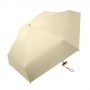 Мини зонт женский складной с защитой от солнца (UV) и от дождя, компактный, складной, диаметр купола 90 см, цвет: верх-бежевый, низ-черный
