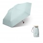 Мини зонт женский складной с защитой от солнца (UV) и от дождя, компактный, складной, диаметр купола 90 см, цвет: верх-мятный, низ-черный