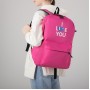 Рюкзак школьный, отдел на молнии, наружный карман, 2 боковых кармана, пенал, цвет ярко-розовый  с надписью (белые, синие буквы)