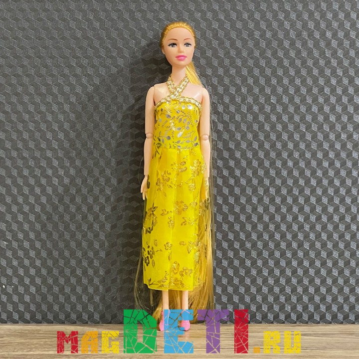 Кукла модель шарнирная «Лида» в платье, золотой